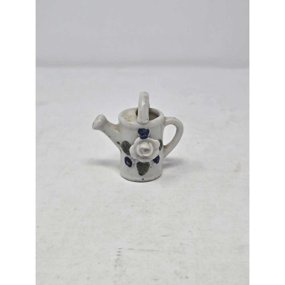 Made in Occupied Japan Miniature Watering Can Decorated With 3D Flower